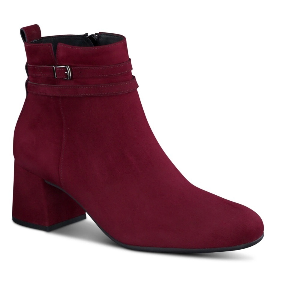 New. Paul Green Sidney Suede Ankle Boot in Bordo Suede size 9
